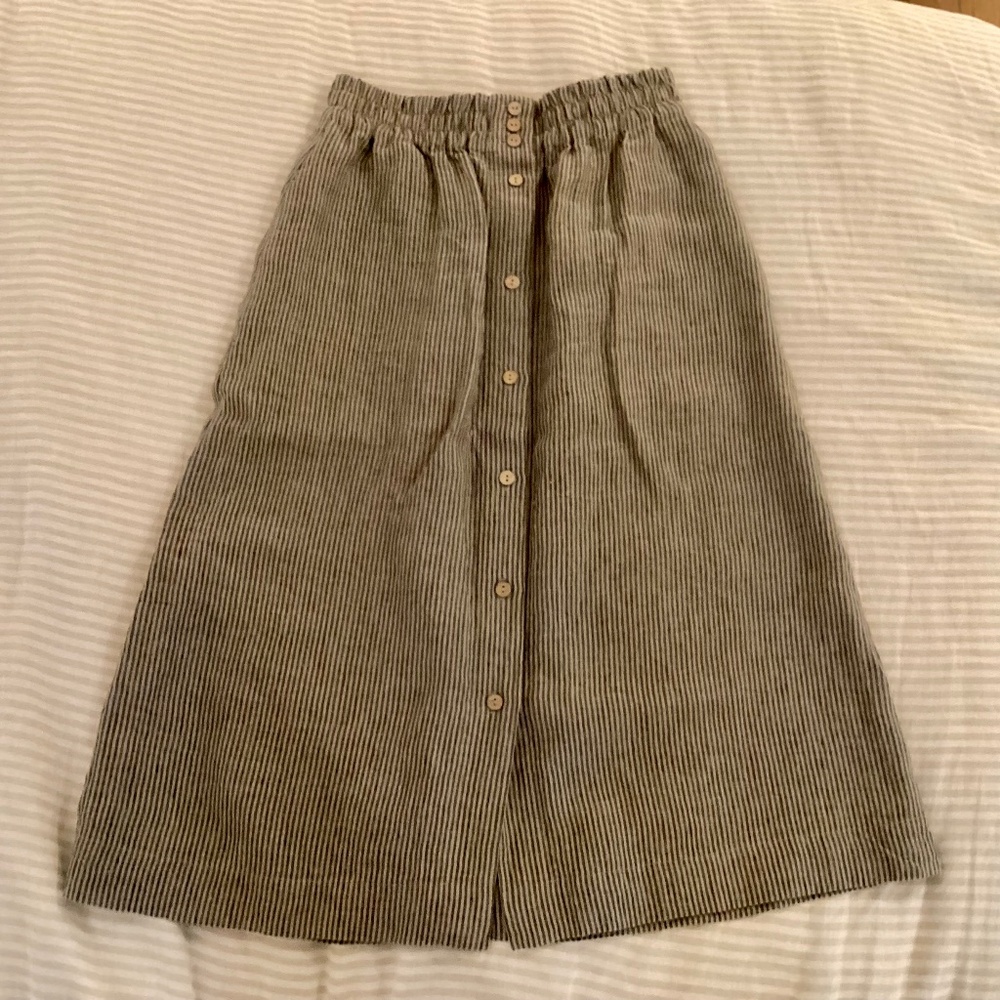 NPL modified Sion skirt M/L in natural/grey stripe